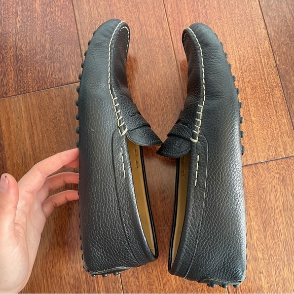 TOD’S Mens Black Pebbled Leather Penny Loafers Slip On Shoe Size 9 US - Picture 5 of 10